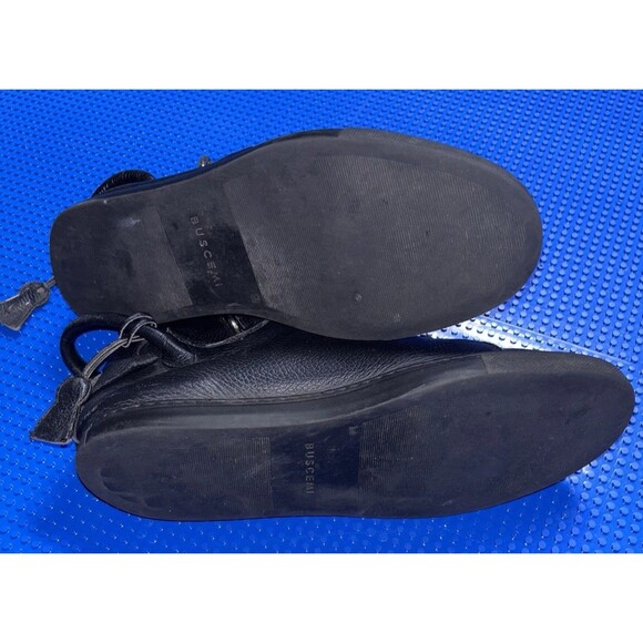 Used Buscemi PadLock Key Buckle Sneakers Size 10 in Black Leather - Picture 6 of 7